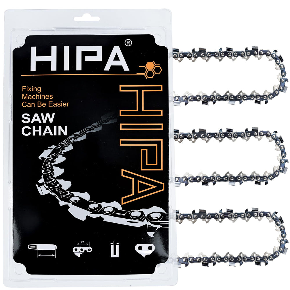 Hipa front packaging showing 20 inch chains ready to install and reliable fit
