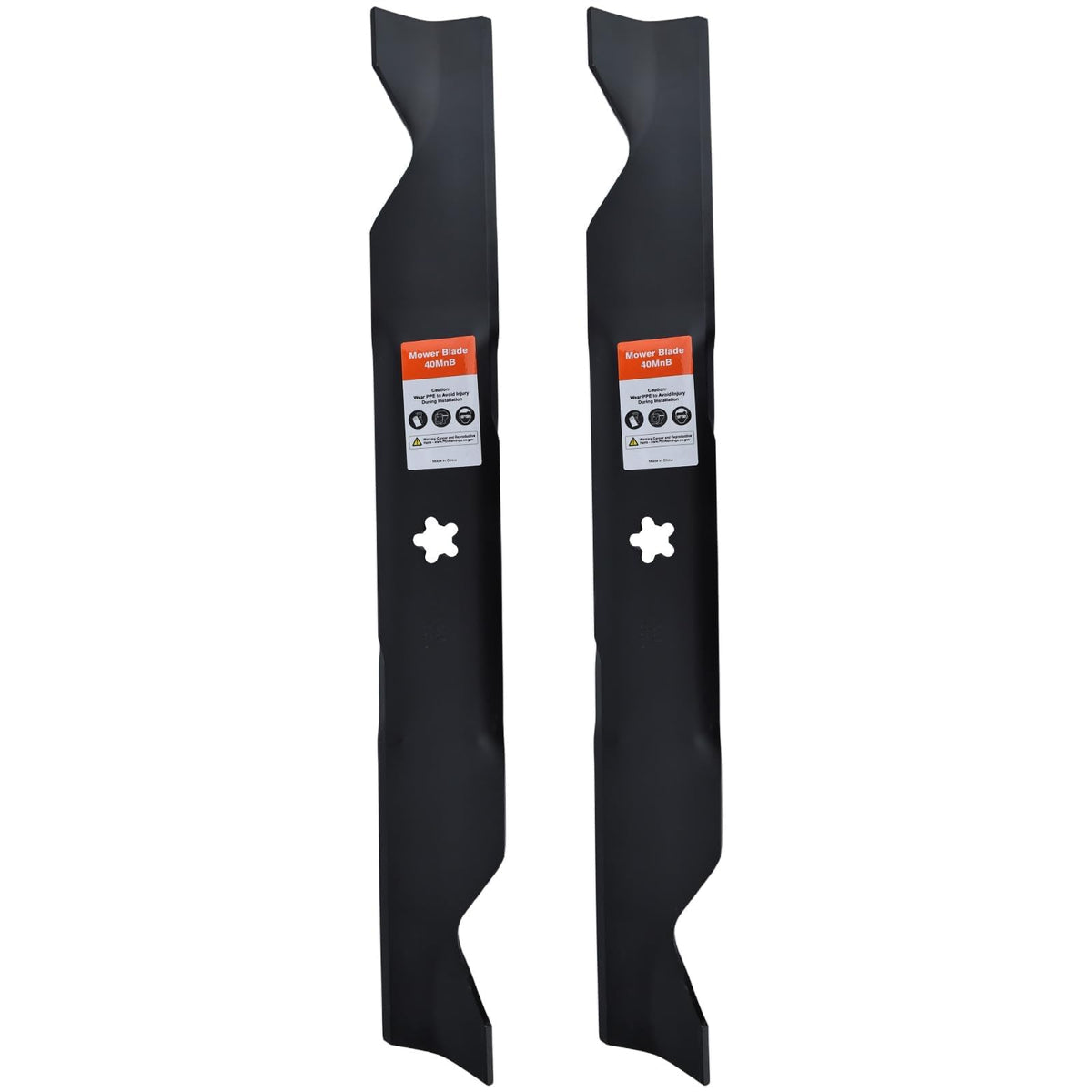 Hipa front packaging showing two 46-inch blades and part numbers for clear replacement