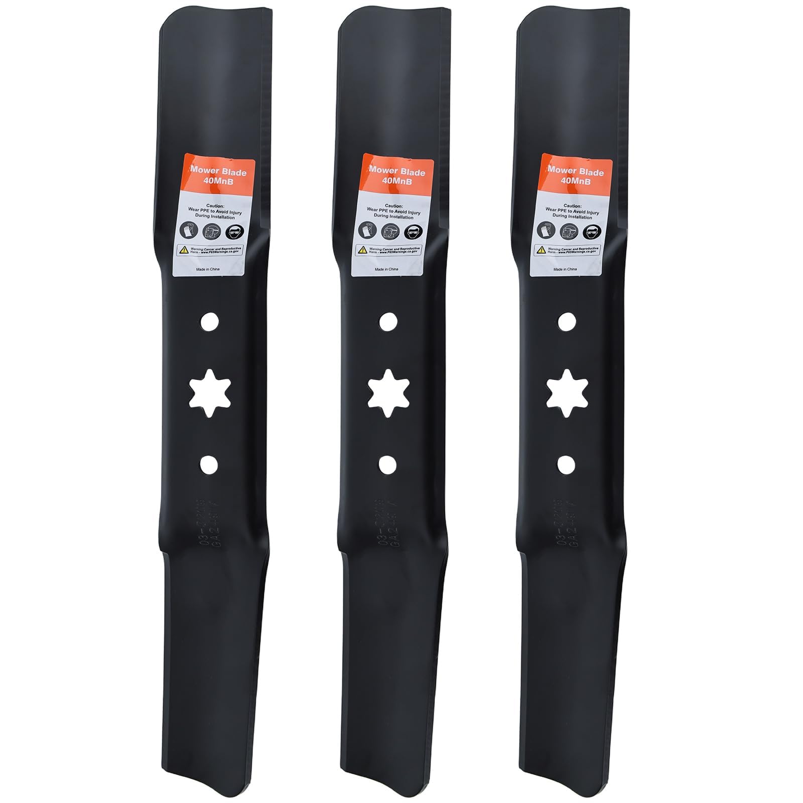 Hipa front view of 50 inch blade three-pack showing fit and shape for easy replacement
