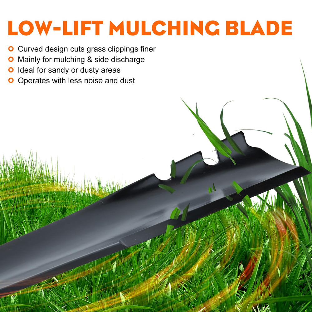 Hipa blade in use chopping grass showing finer clippings benefit