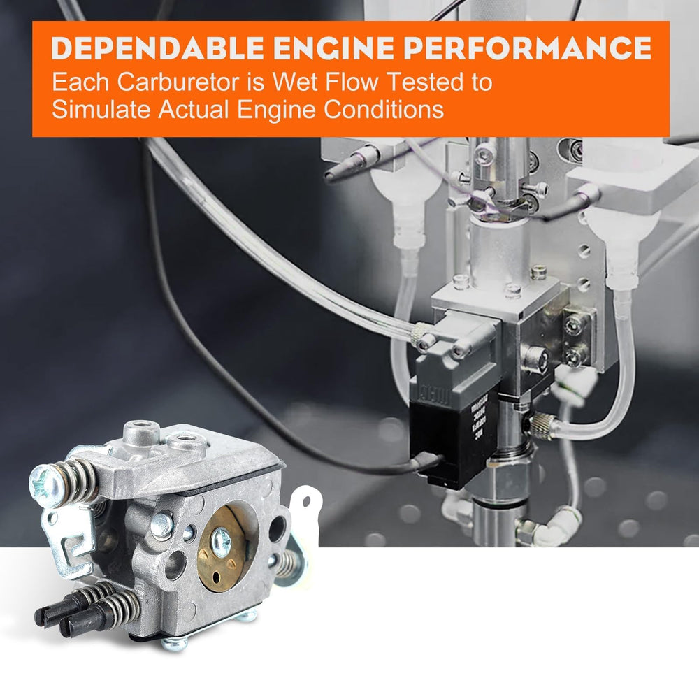 Hipa installed carburetor on chainsaw demonstrating restored throttle response
