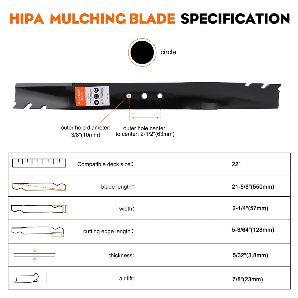 Hipa blade installed on a Toro 22-inch deck showing proper placement