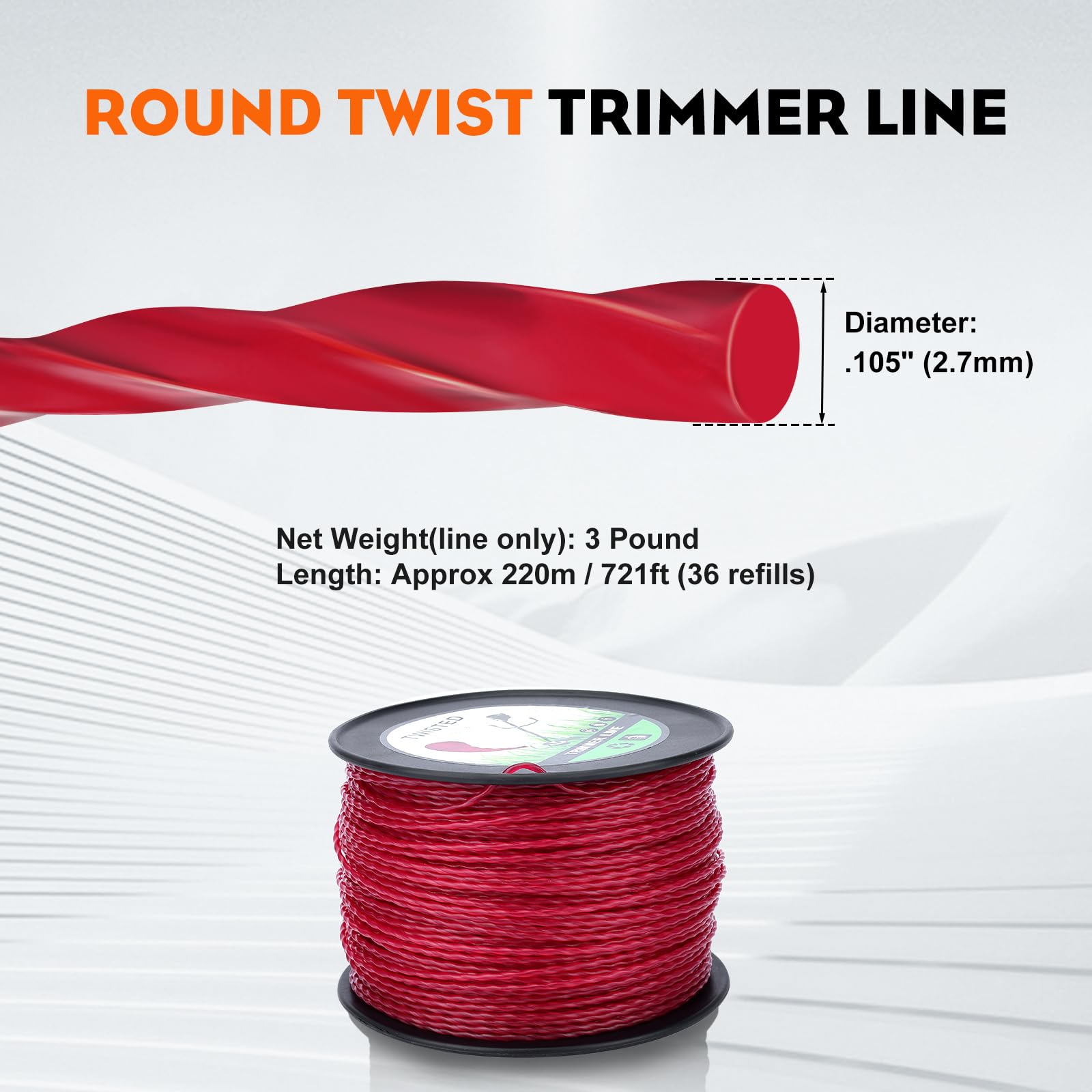 Hipa line next to ruler showing 2.7 mm (.105") diameter for correct fit