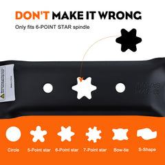 Hipa 6-point star mounting hole close-up showing correct pattern for easy fitment