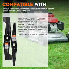 Hipa mulching blade sharp edge close-up highlighting durable alloy steel