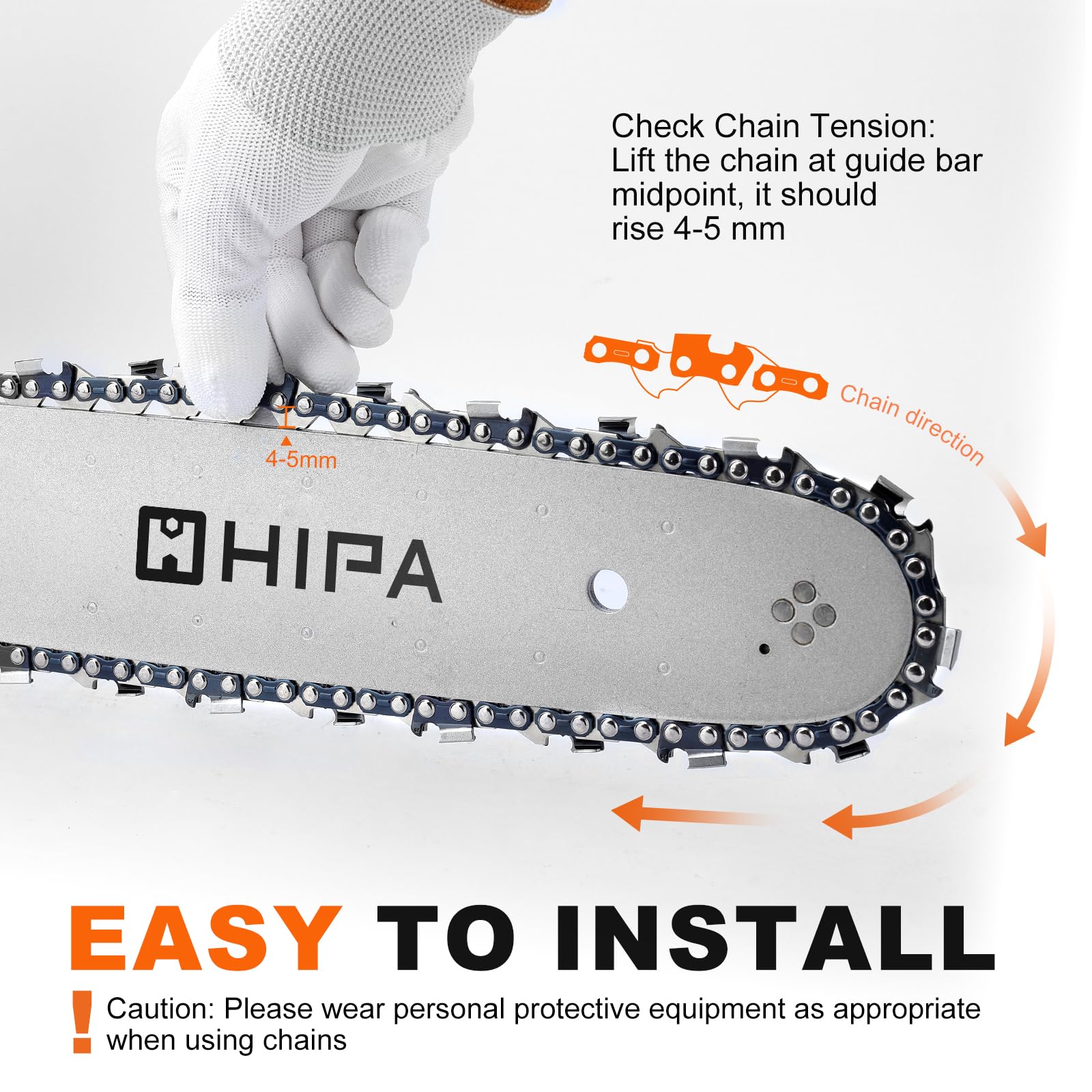 Hipa chain installed on Echo CS-590 demonstrating correct fit and compatibility