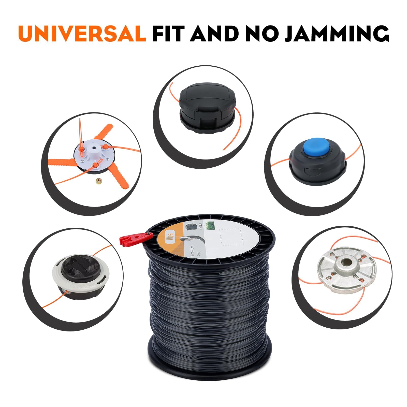 Hipa spool next to ruler for scale showing 3-pound capacity and long runtime