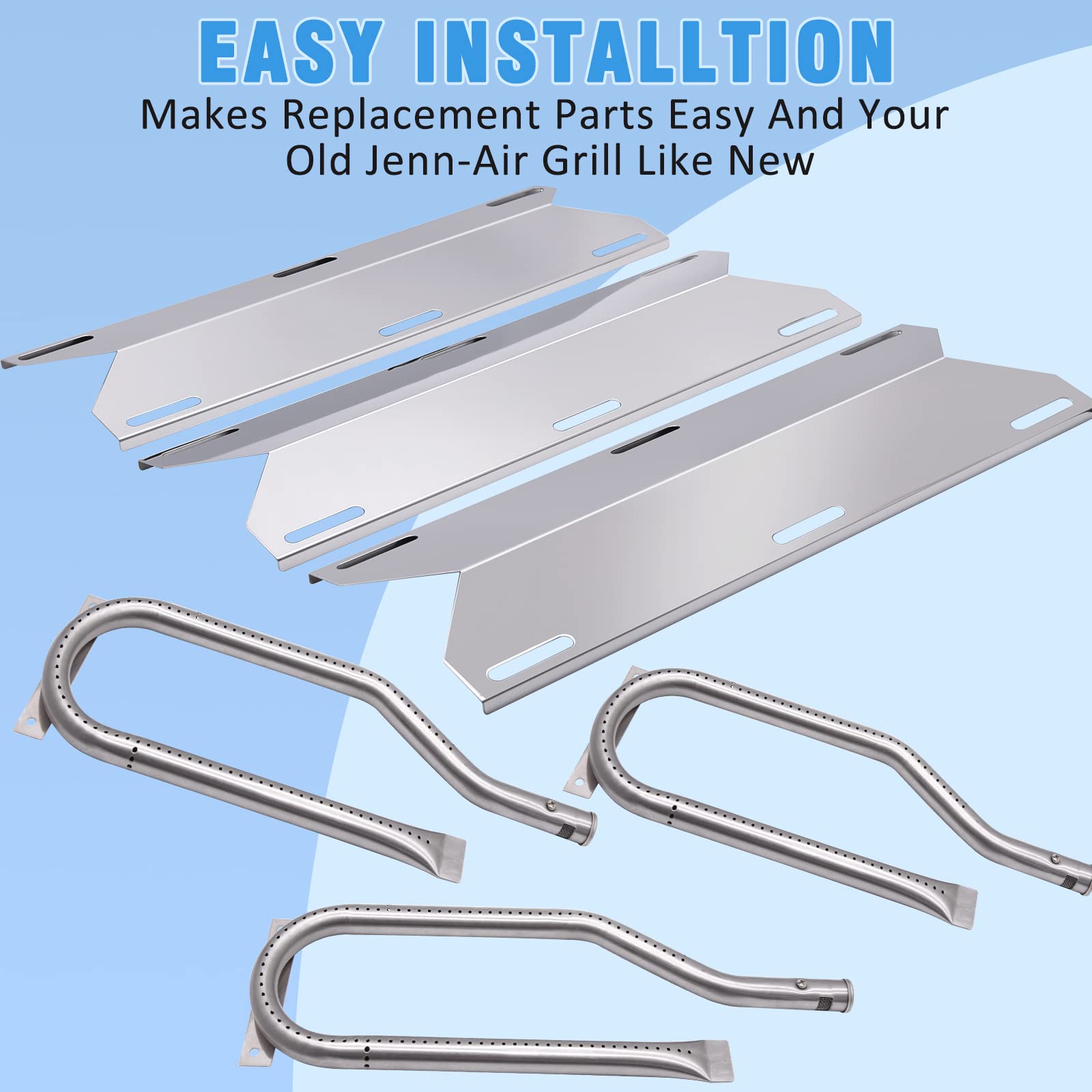 Hipoilk heat shield detail highlighting stainless steel surface that reduces flare‑ups