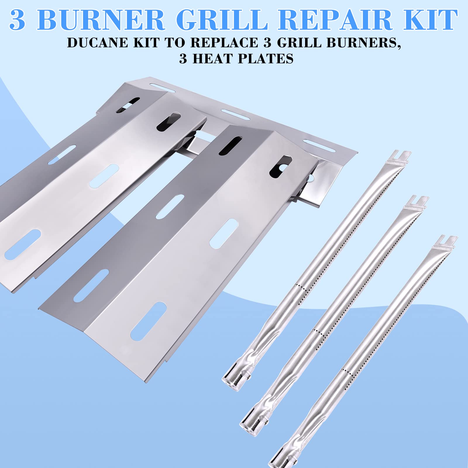 Hipoilk parts installed in Ducane grill showing restored even heat distribution
