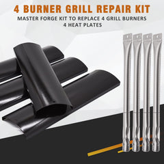 Hipoilk kit installed in a Master Forge grill demonstrating improved burner alignment and performance