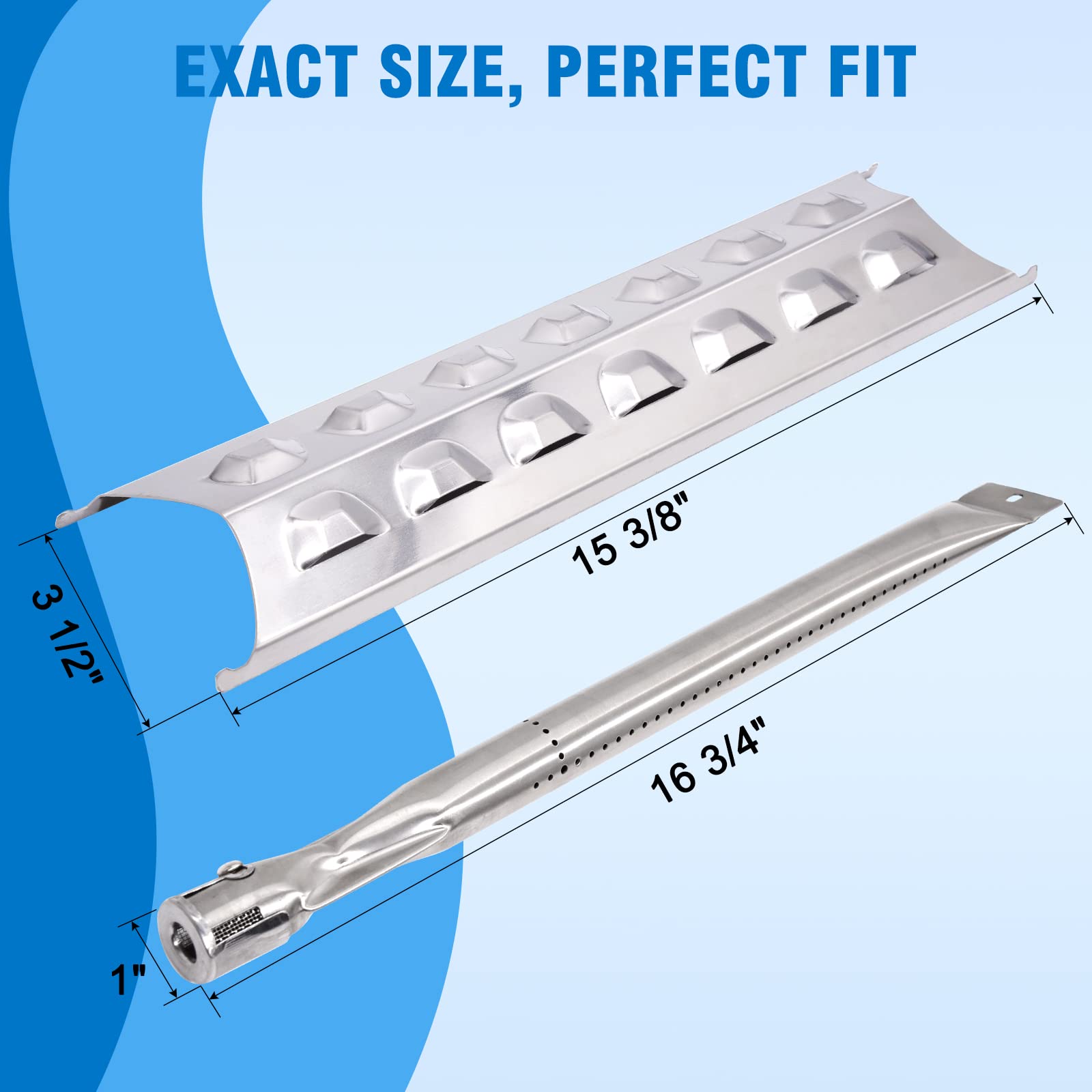 Hipoilk burners and heat plates beside a ruler showing correct lengths for fitment