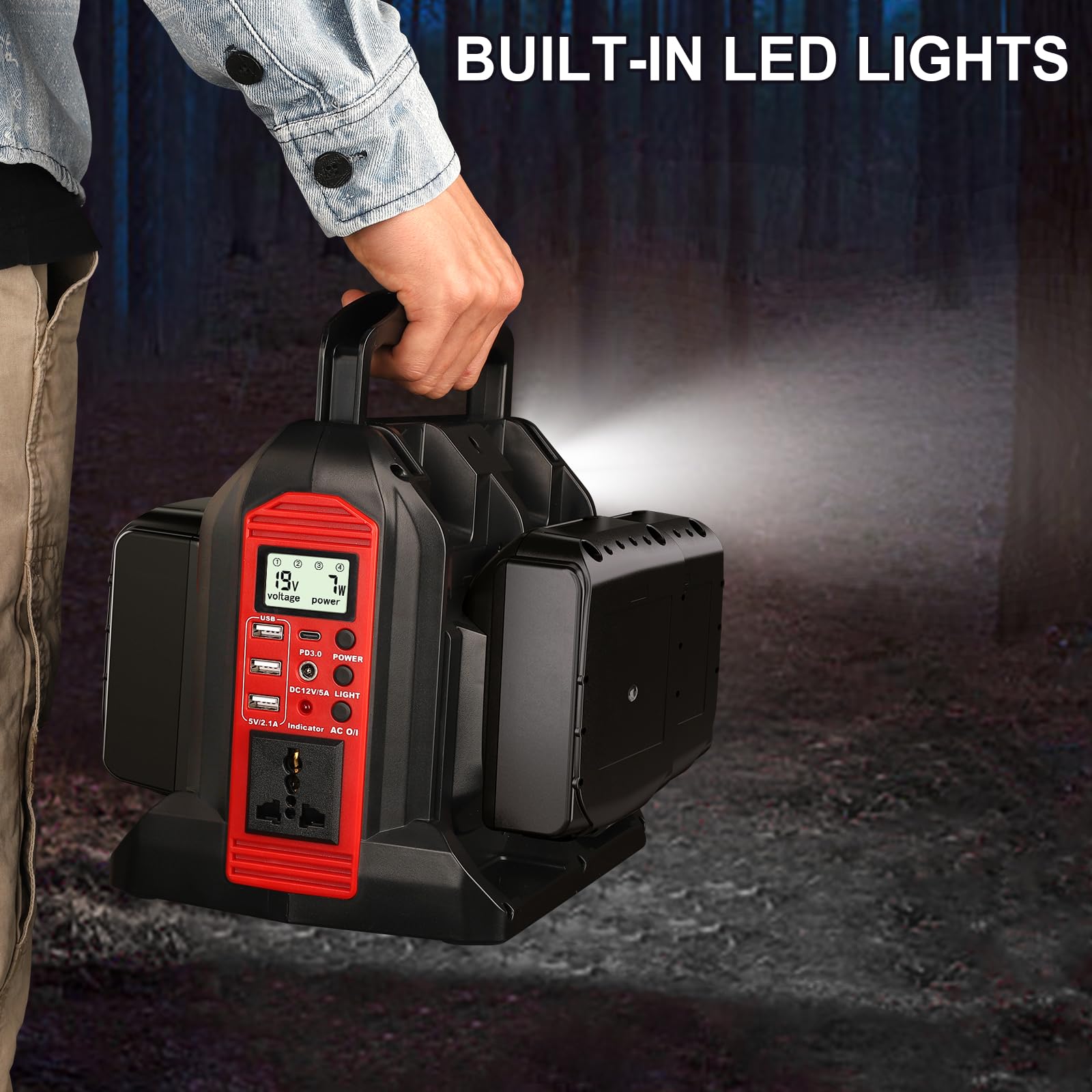 Hipoke LED light illuminated in high mode for campsite visibility