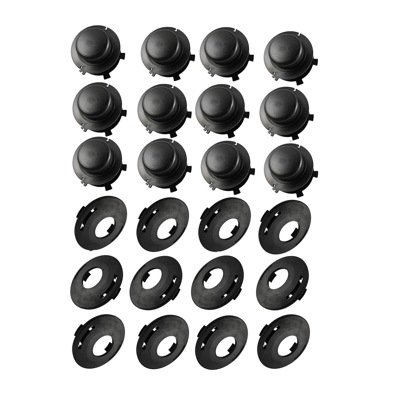 Hippotech front pack showing 12 spools and 12 caps for easy bulk replacement