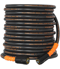 HiPrewaPro front view of 50 ft hose showing durable construction and length benefit