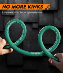 HiPrewaPro full 50 ft hose laid out to show reach and convenient storage