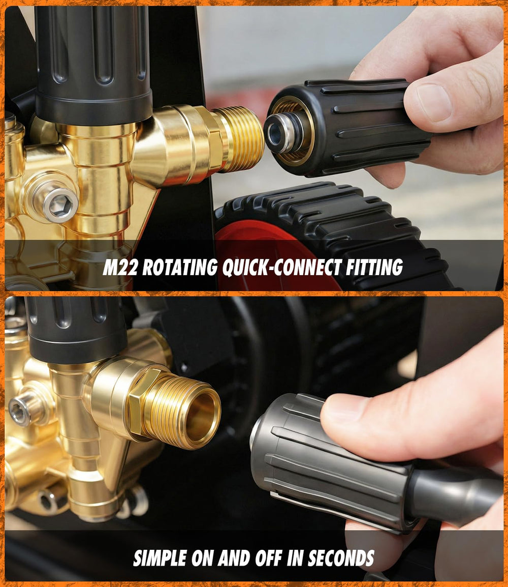 HiPrewaPro hose steaming with hot water to show hot-water compatibility and heat resistance