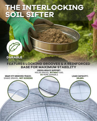 HIPULX shovel and sieve in use sifting compost to create smooth potting mix