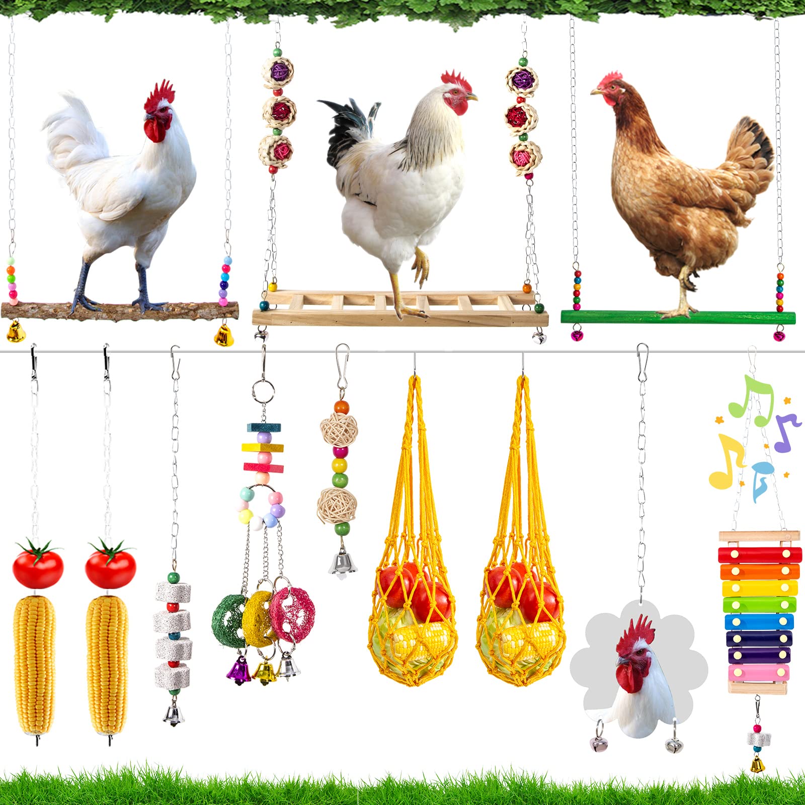 Hipykat front packaging showing full 13-piece coop toy kit and benefits