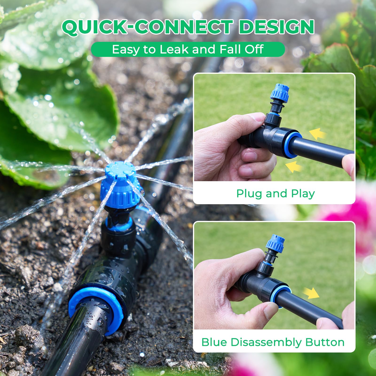HIRALIY 8-hole dripper close-up demonstrates even distribution benefit for roots