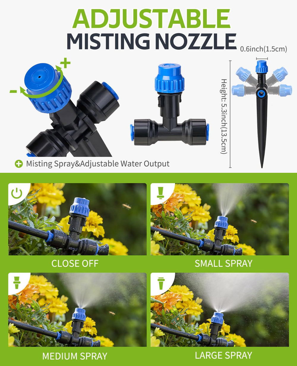HIRALIY adjustable misting nozzle close-up for precise flow control