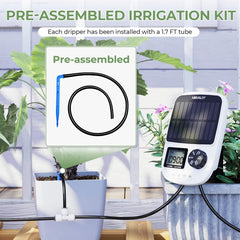 HIRALIY drip emitter close-up showing precise water delivery