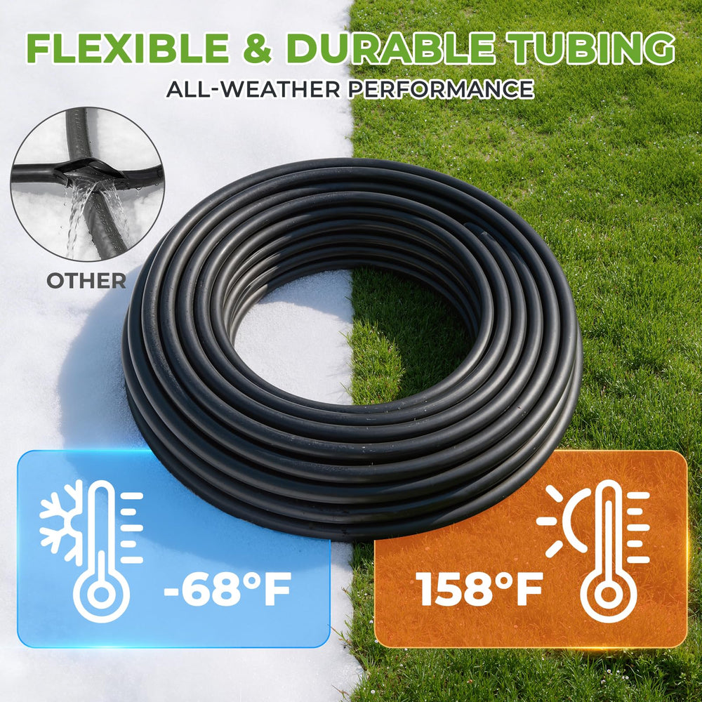 HIRALIY kit connected to outdoor faucet offering immediate garden water distribution