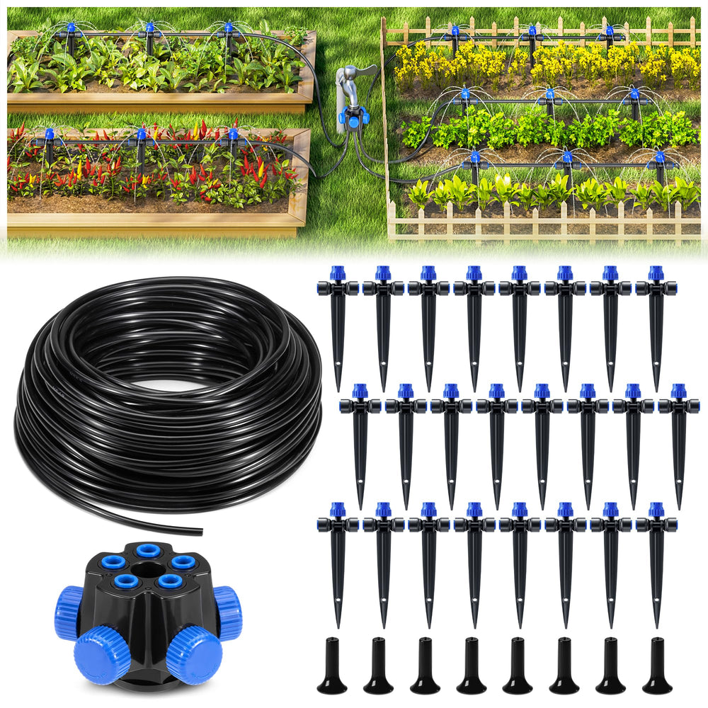 HIRALIY front packaging showing full 100ft drip kit and included parts for quick installation