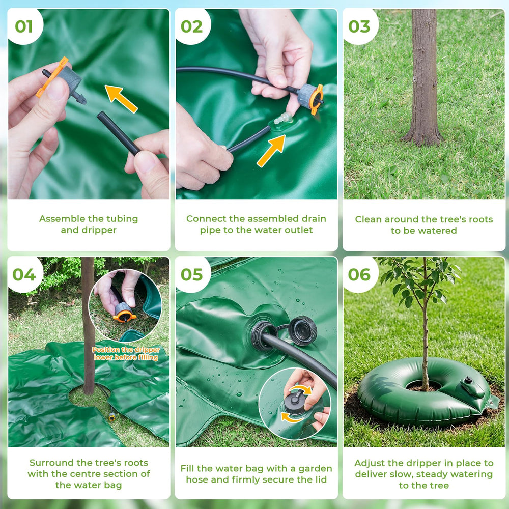 HIRALIY installation with garden hose attached illustrating simple, tool-free setup benefit