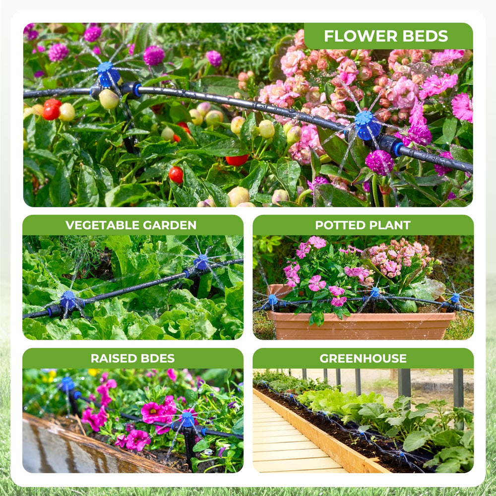 HIRALIY lifestyle garden installation showing automated watering saving time and conserving water