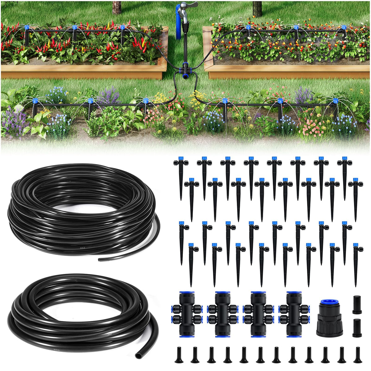 HIRALIY front packaging showing complete 200FT kit and components for fast install