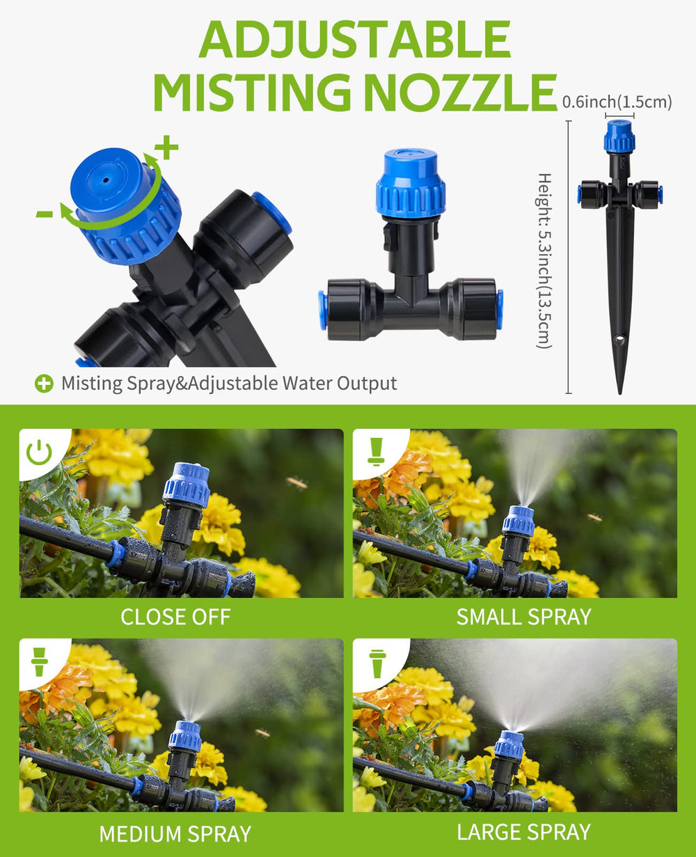 HIRALIY adjustable misting nozzle detail delivering customizable spray coverage