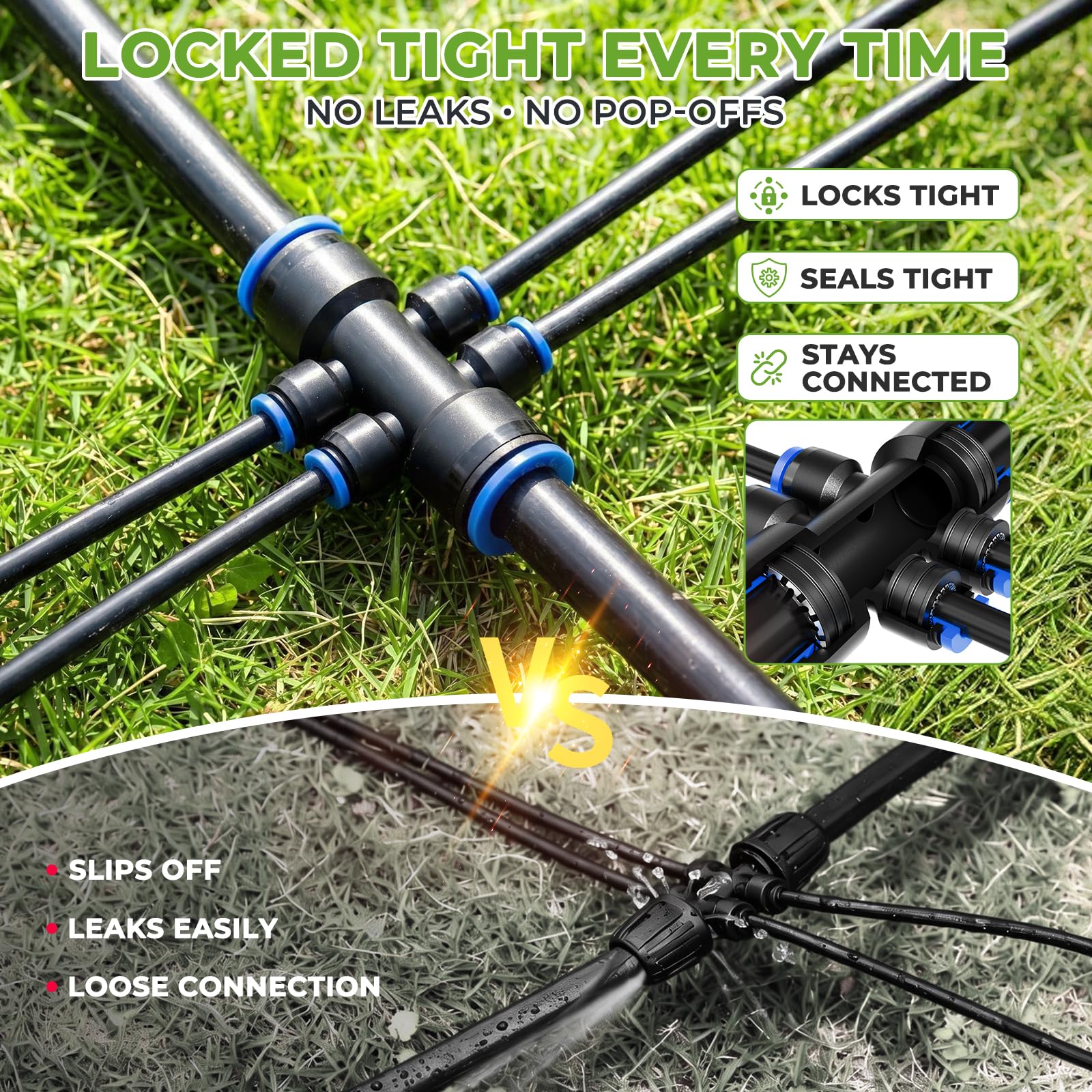 HIRALIY six-way connector detail improving secure branching and leak reduction