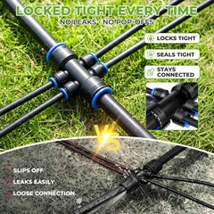 HIRALIY six-way connector detail improving secure branching and leak reduction