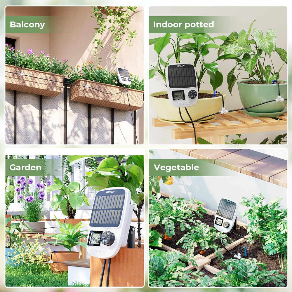 HIRALIY shown next to plant pot for scale to plan emitter placement