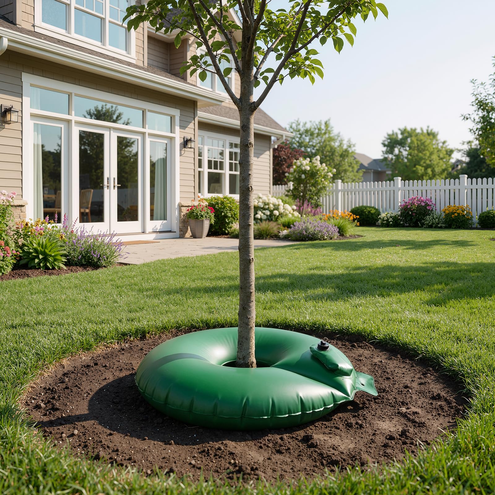 HIRALIY tree bag folded flat in storage highlighting compact off-season storage benefit