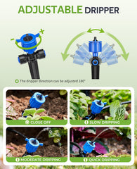 HIRALIY timer attached to faucet illustrating automated watering convenience
