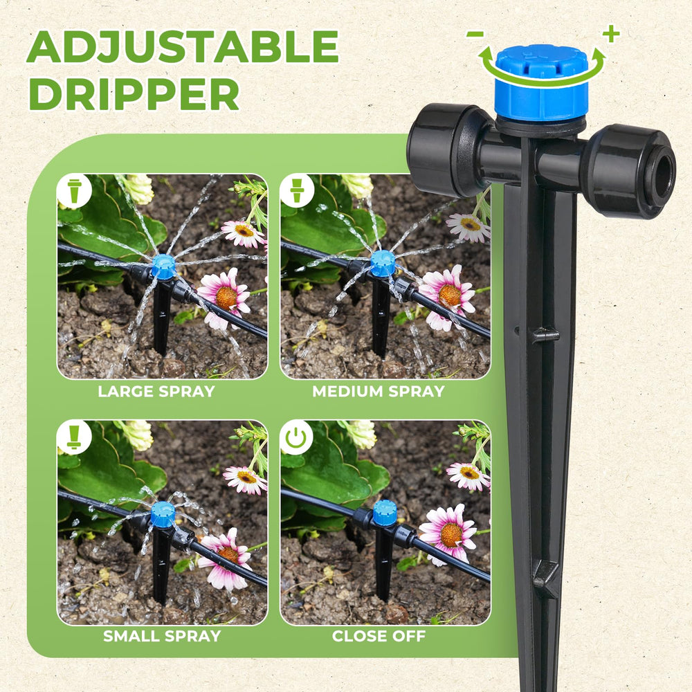 HIRALIY tubing layout in raised beds showing broad coverage and organized watering