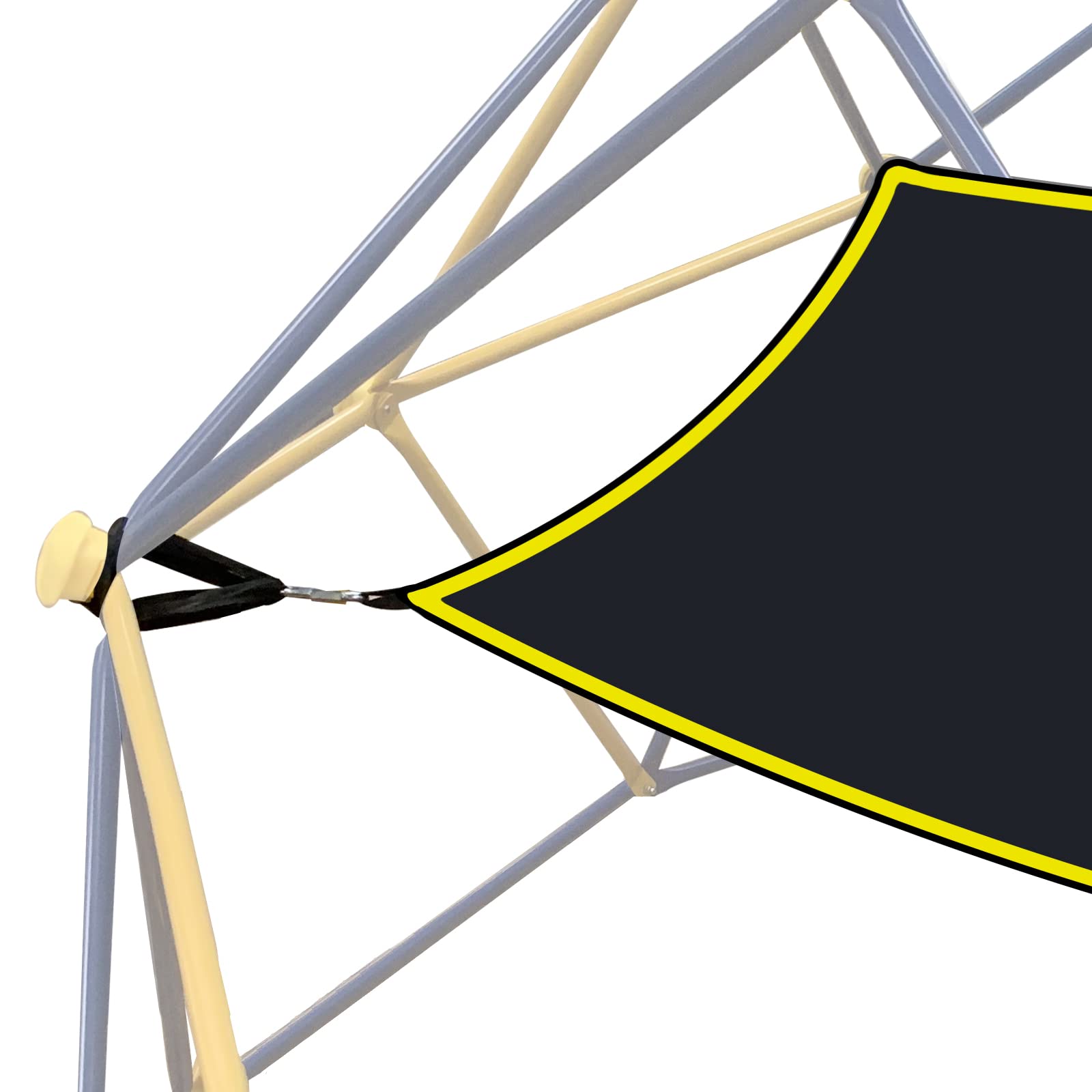 Hisecome carabiner and strap close detail showing reinforced connection for secure anchoring