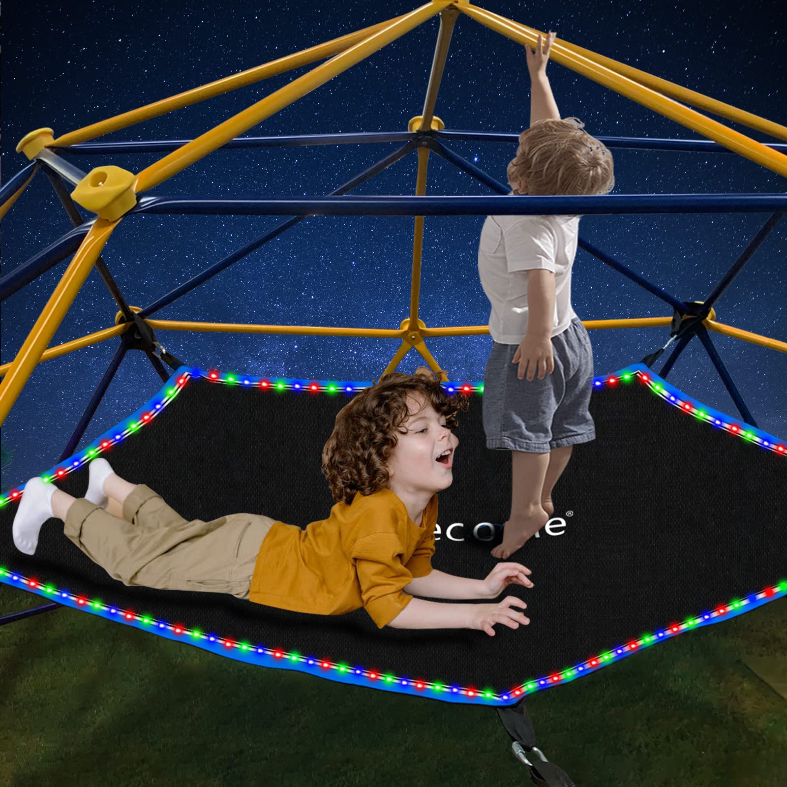 Hisecome front view of hammock attached to dome shows secure fit and comfort