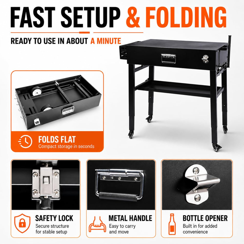 Hisencn accessory caddy and J-hooks with utensils for efficient access