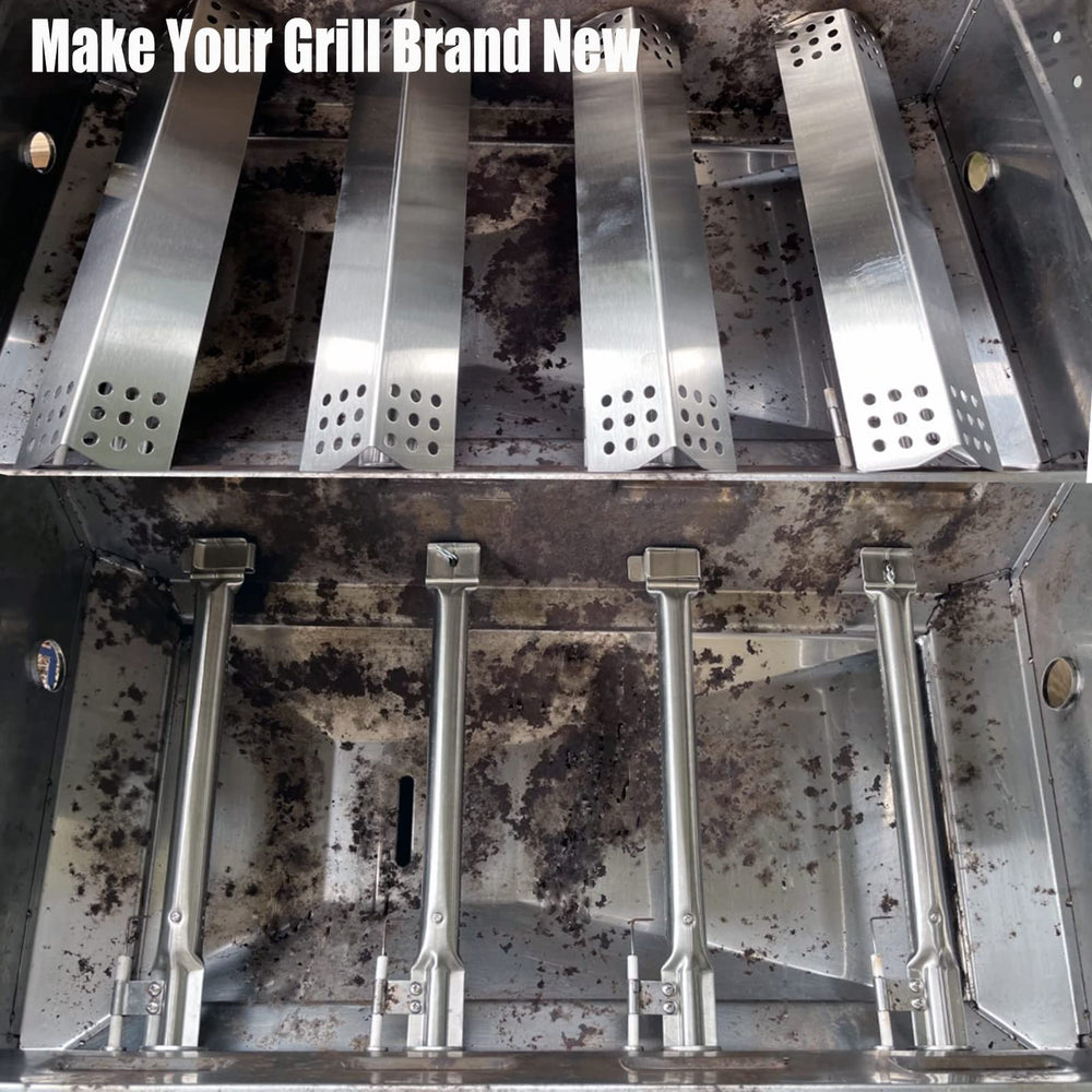 Hisencn stainless-steel burner close-up showing durable rust-resistant construction