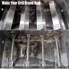 Hisencn stainless-steel burner close-up showing durable rust-resistant construction