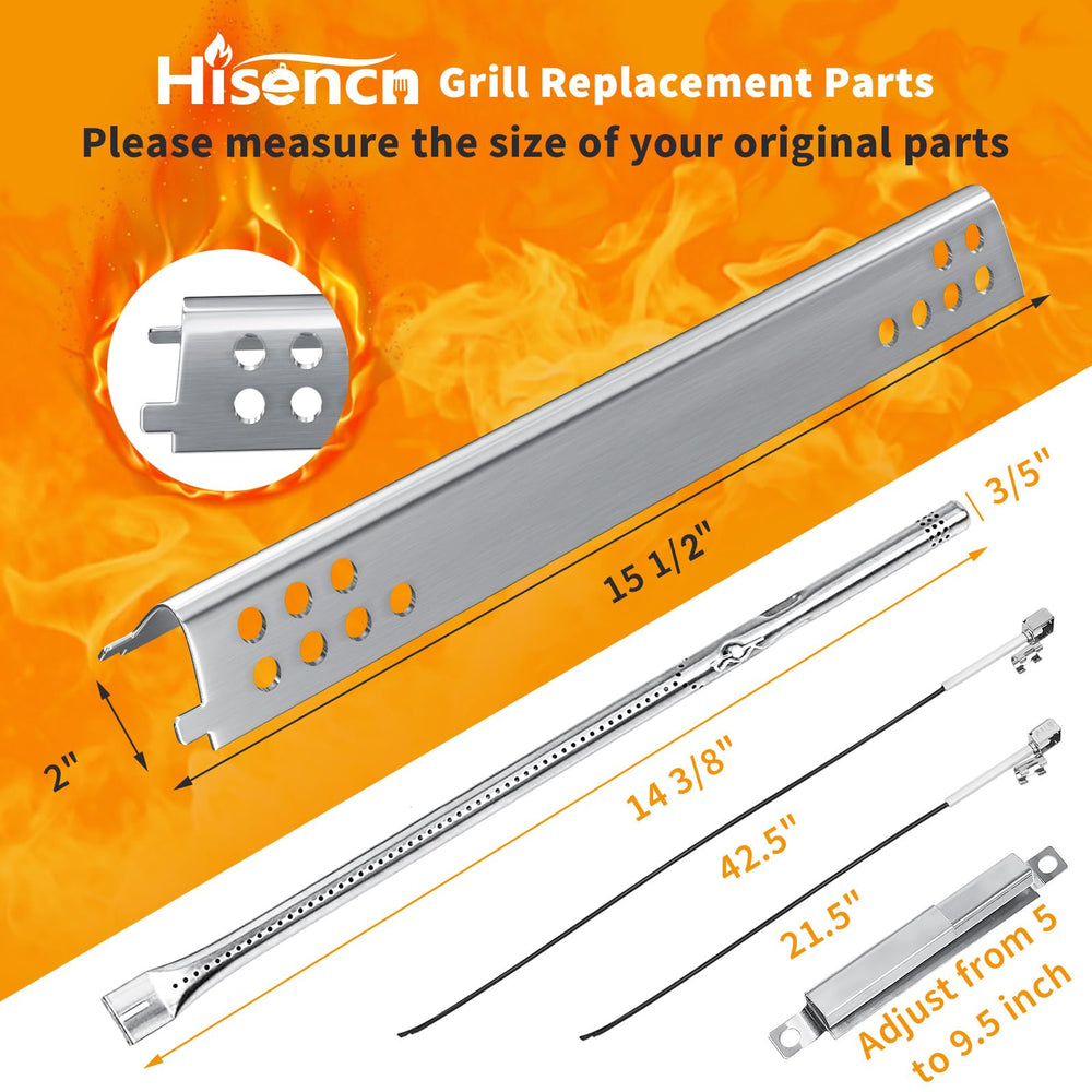 Hisencn stainless-steel burner close-up showing corrosion resistance and consistent flame benefit