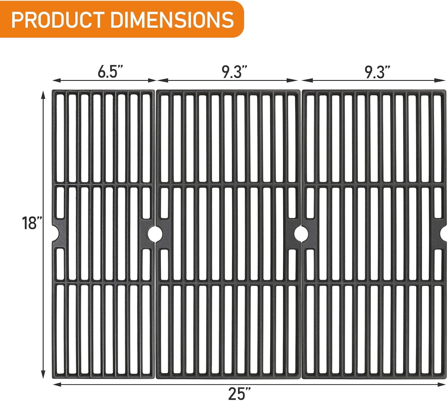 Hisencn cast-iron cooking grates texture close-up delivering excellent heat retention