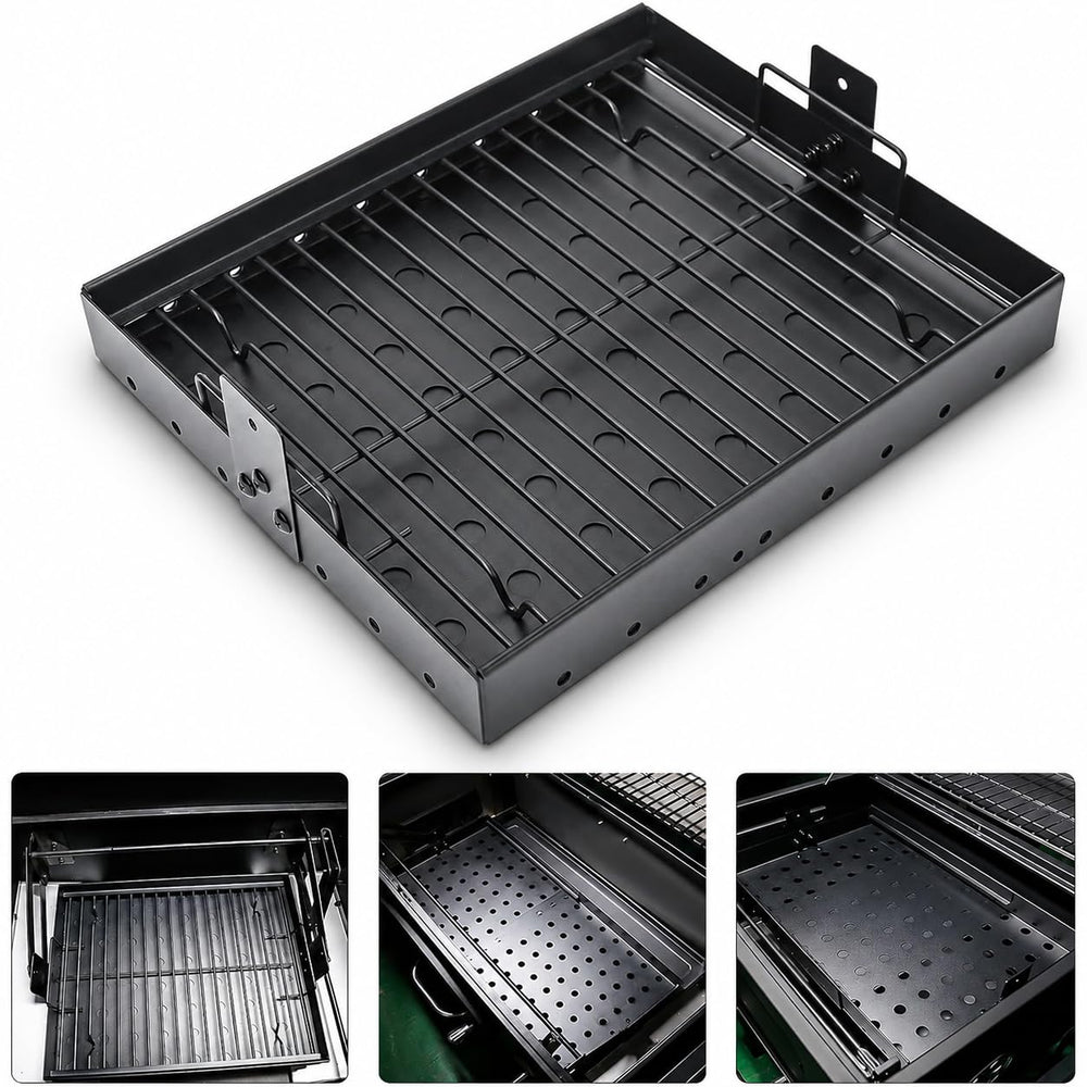 Hisencn charcoal tray front view showing sturdy fit and easy replacement