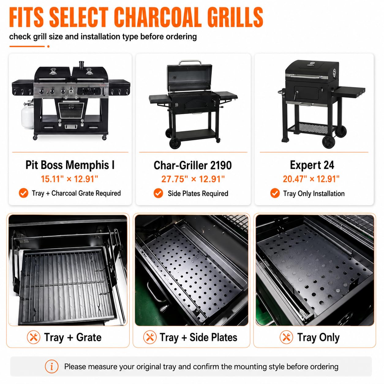 Hisencn tray fully extended demonstrating expandable length for larger grills
