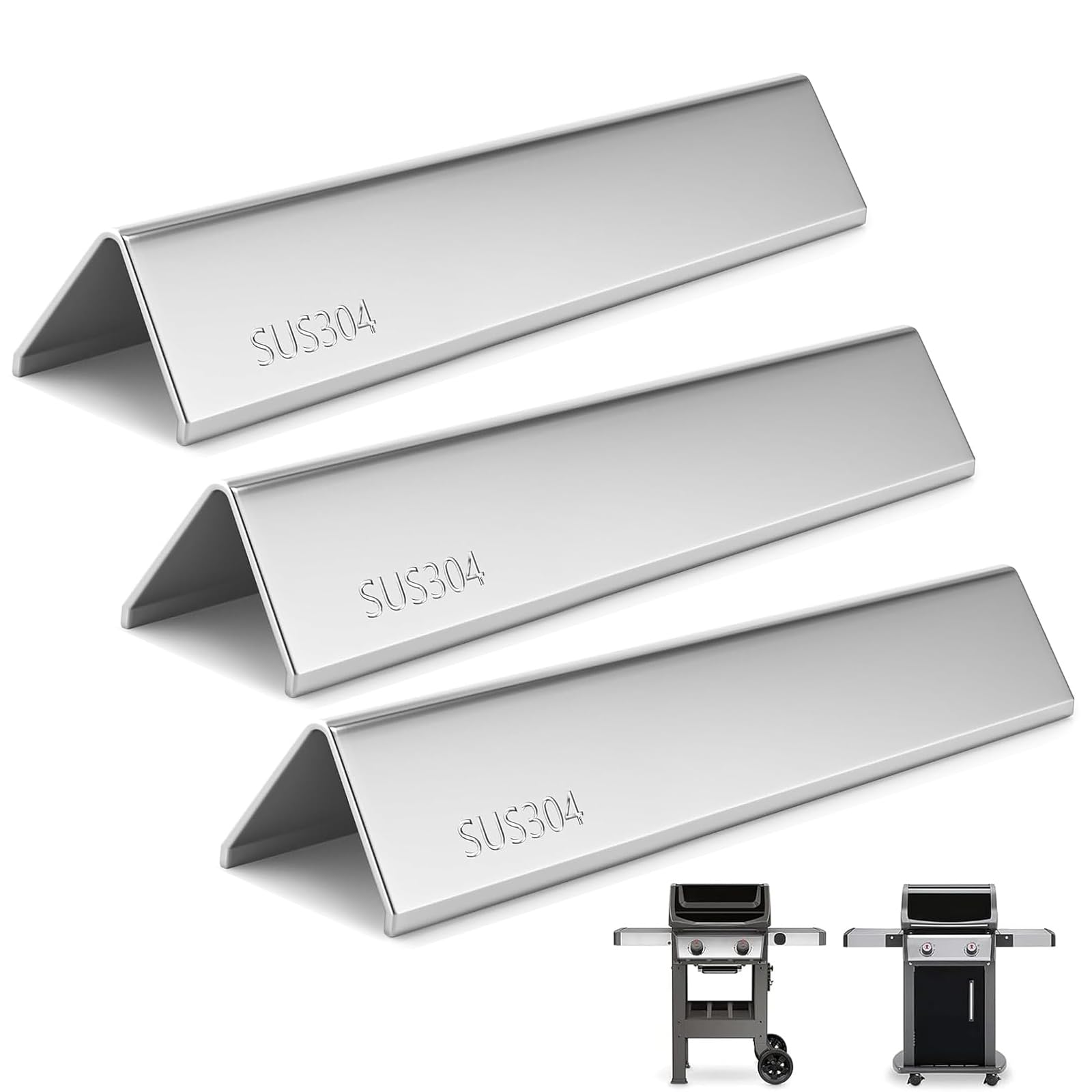 Hisencn front view of flavorizer bars showing fit and protection
