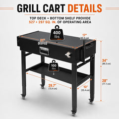 Hisencn cart folded like a suitcase with handle for compact carrying and storage