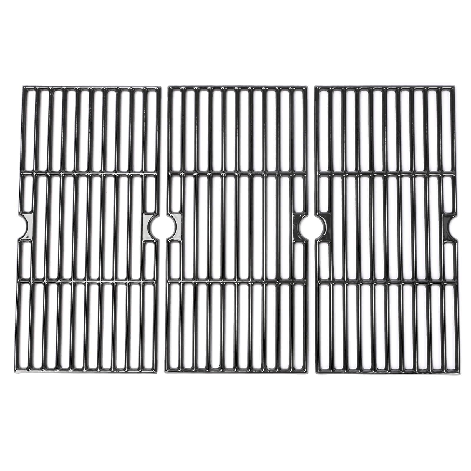 Hisencn front view of three porcelain-enameled grates showing fit and finish benefits