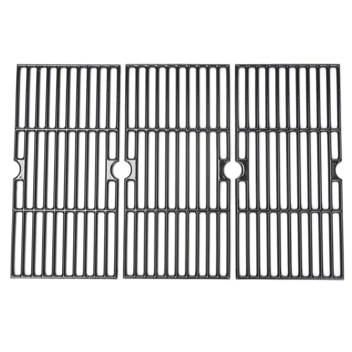 Hisencn front view of three porcelain-enameled grates showing fit and finish benefits